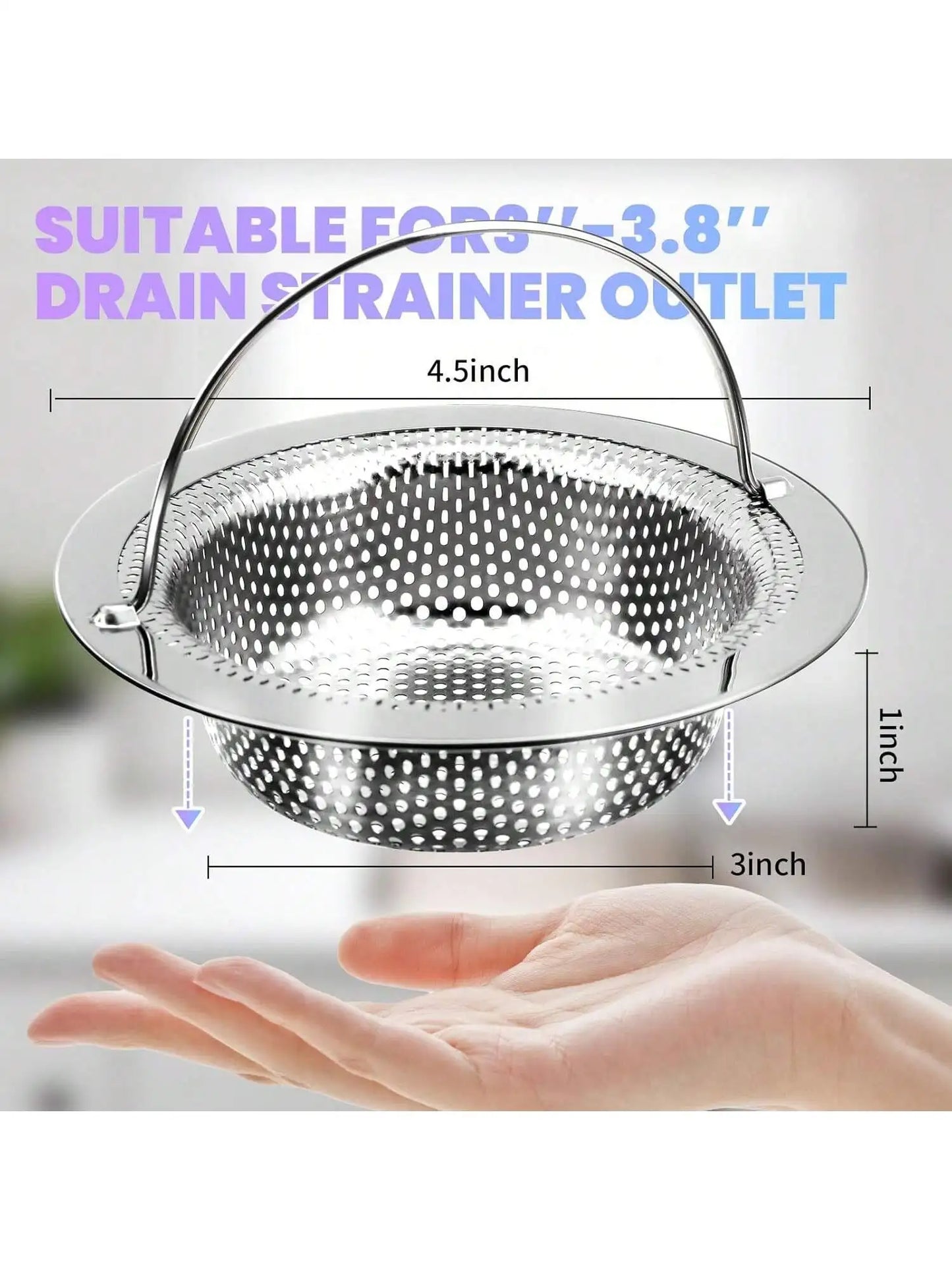 2 Pcs Stainless Steel Sink Strainer