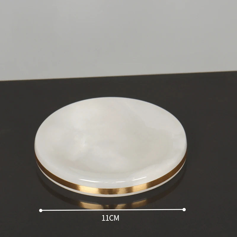 White Onyx Natural Marble Bathroom Accessories Set