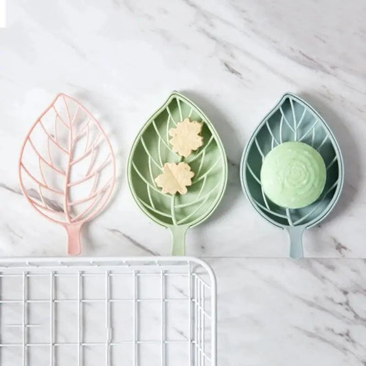 Bathroom Accessories Dish Plate Case Home Shower Leaf Shape Holder Container Soap Box Plastic
