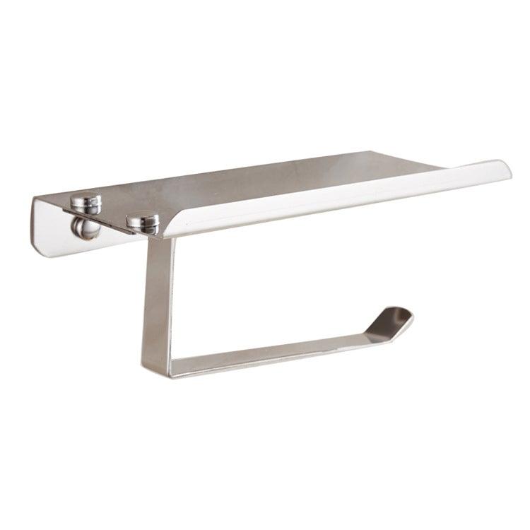 Stainless Steel Toilet Paper Holder Bathroom Wall Mount Paper Phone Holder Shelf Towel Roll Shelf