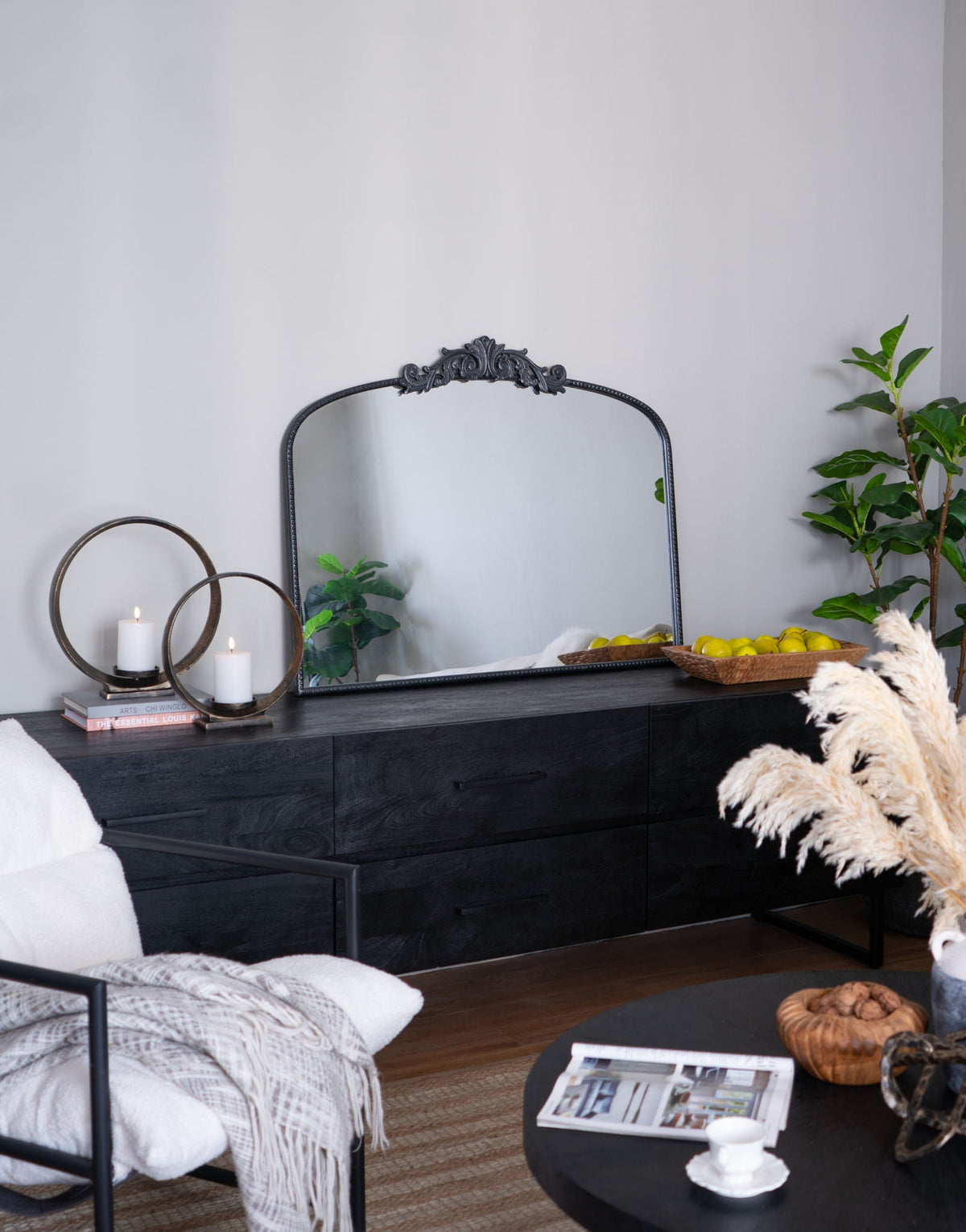 Arch Mirror, Baroque Inspired Wall Decor For Bathroom, Bedroom, Living Room