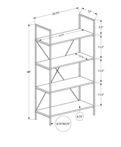 4-Tier Contemporary Bookshelf for Office & Bedroom