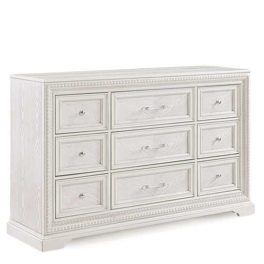 6 Drawer Storage Dresser Antique Wooden Bedroom Furniture - Antique White