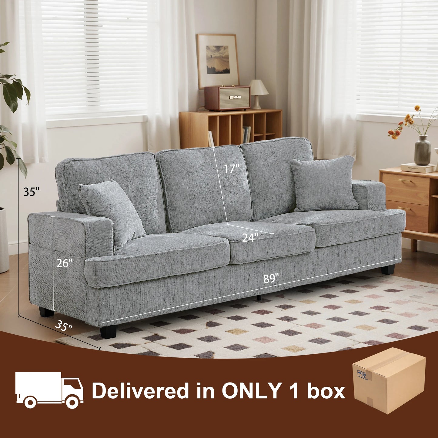 Comfy, Cloud Couch Sofa in Chenile