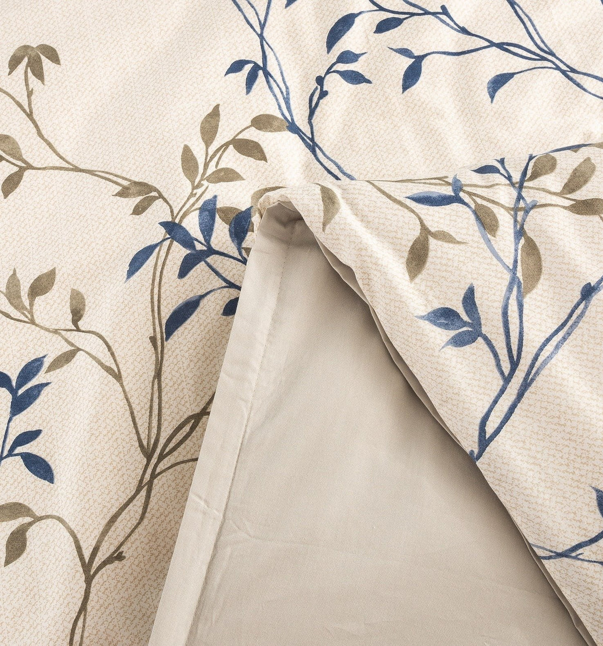 Tache Poplin Cotton Elegant Leaf Vine Cream Beige Duvet Cover (JHW-842)
