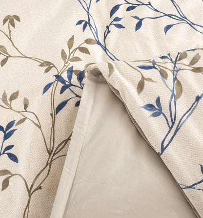 Tache Poplin Cotton Elegant Leaf Vine Cream Beige Duvet Cover (JHW-842)