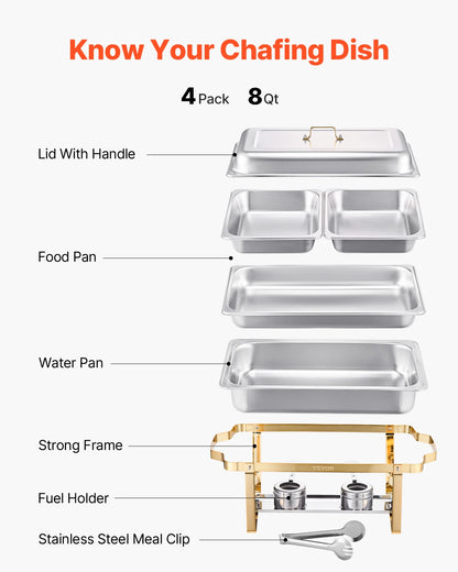 4 Pack Chafing Dish Buffet Set