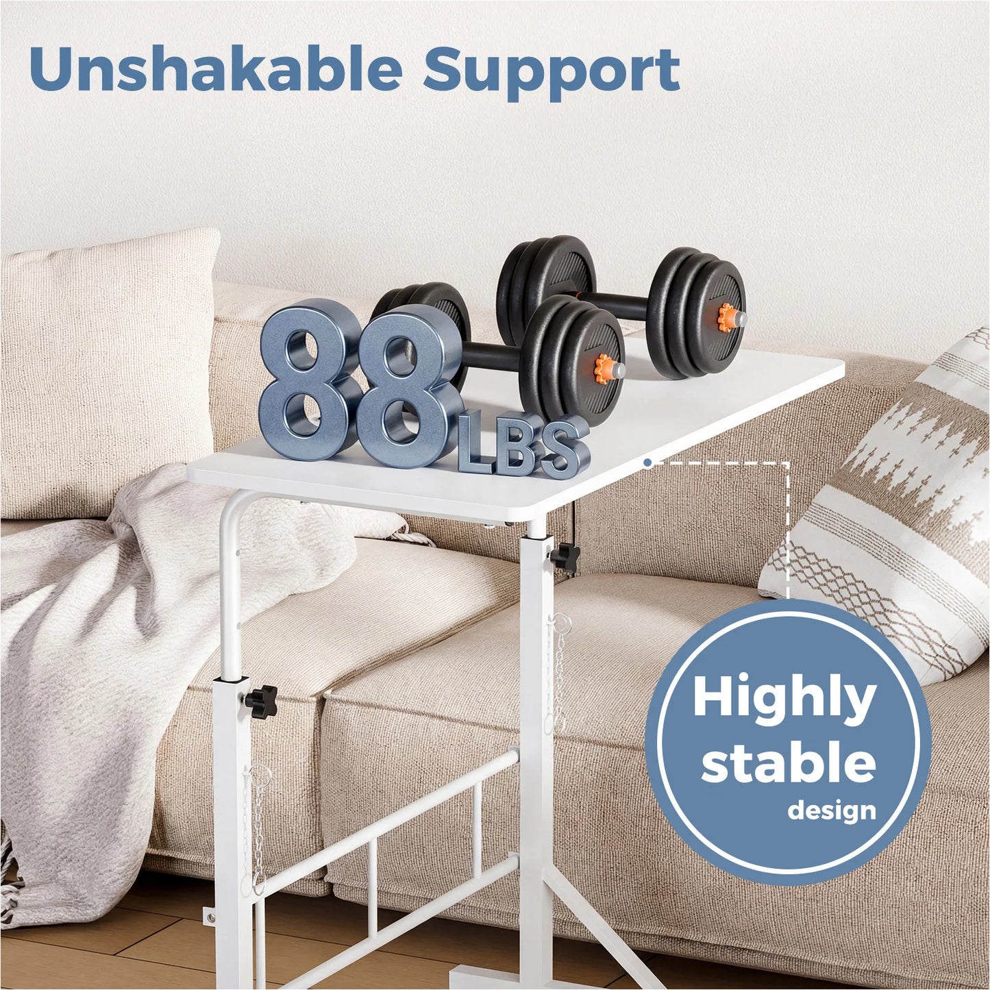31.5" Adjustable Height Mobile Desk