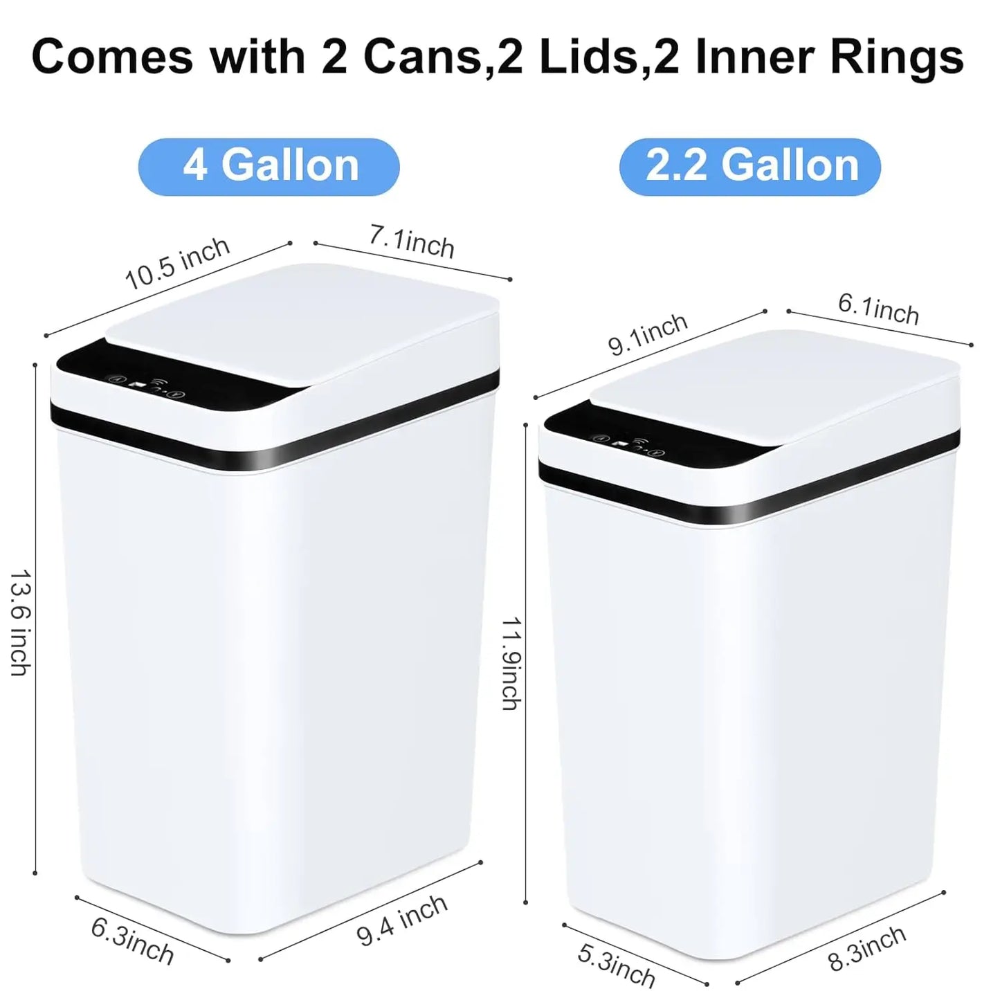 2 Pack Automatic Trash Can With Lid