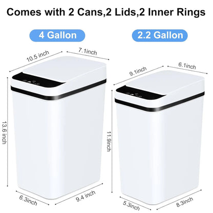 2 Pack Automatic Trash Can With Lid
