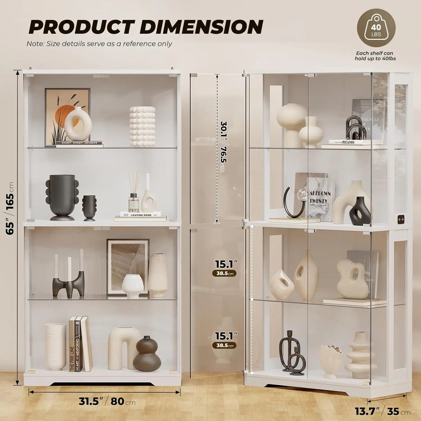 Display Cabinet with Glass Doors,