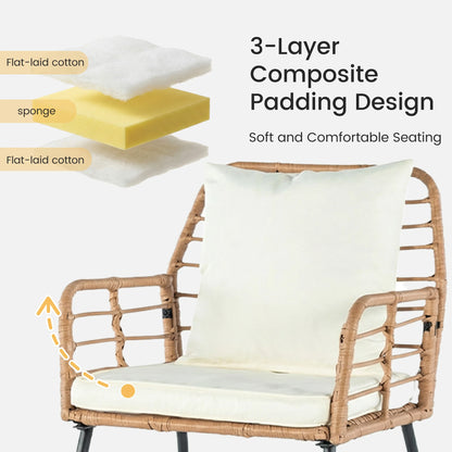 Outdoor Wicker Patio Furniture Set 4 Pieces