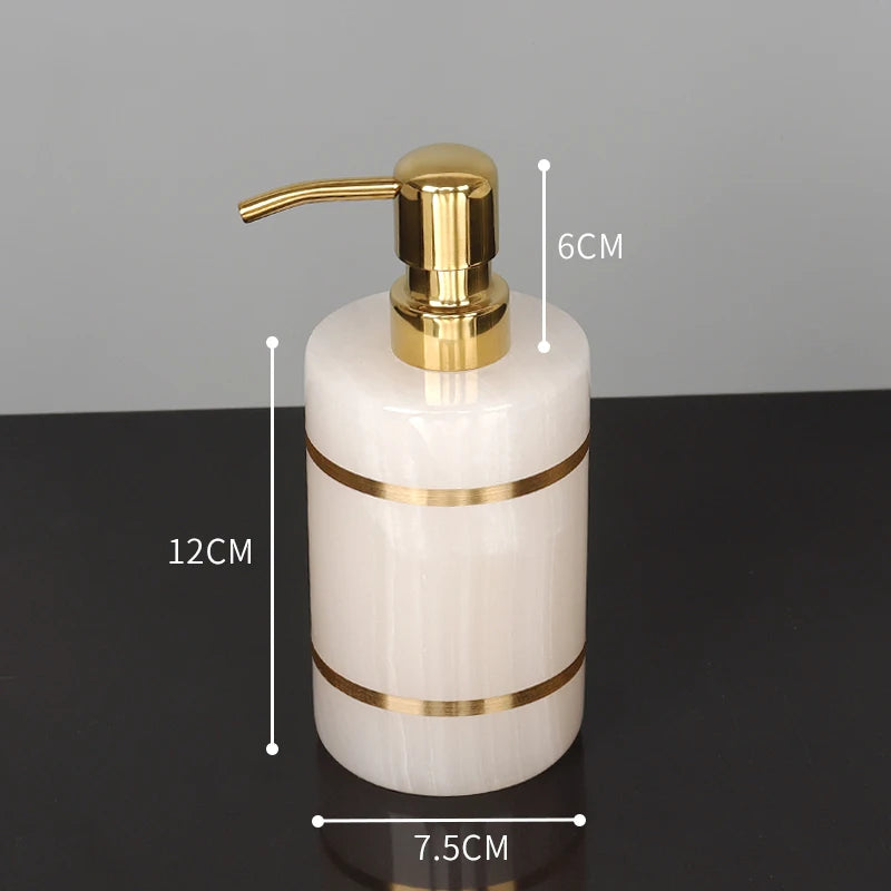 White Onyx Natural Marble Bathroom Accessories Set