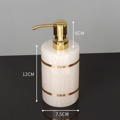 White Onyx Natural Marble Bathroom Accessories Set