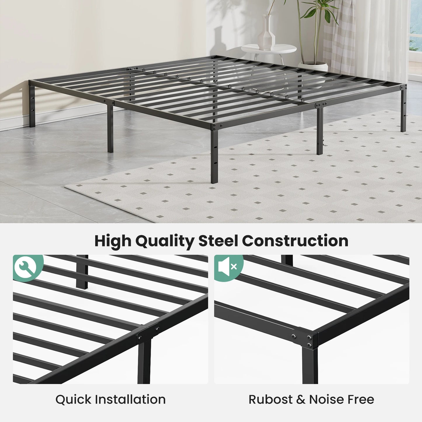 Basic 12IN Twin Full Queen King Size Bed Frame
