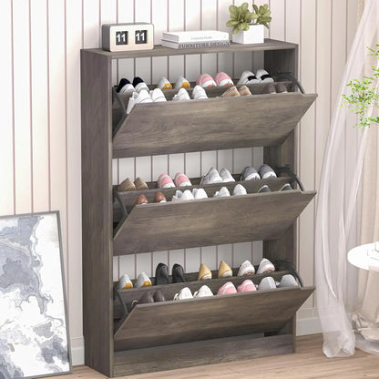 Shoe Cabinet with 3 Flip Drawers,