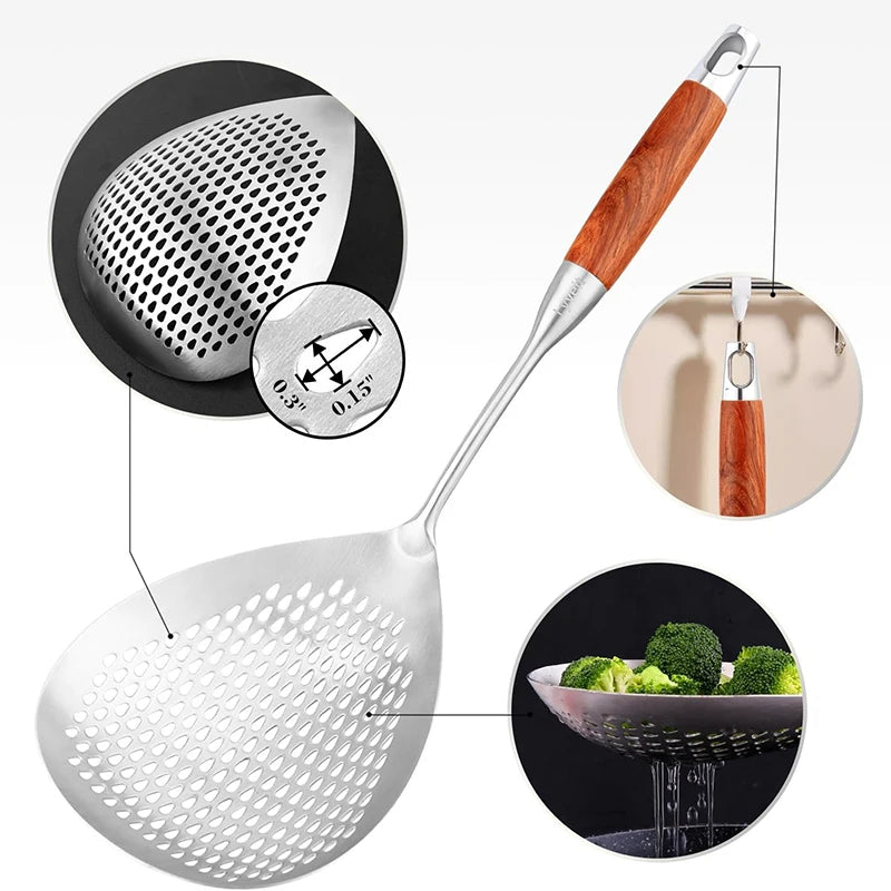 Stainless Steel  Strainer Skimmer Ladle for Cooking and Frying