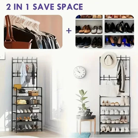 Freestanding Coat & Shoe Rack