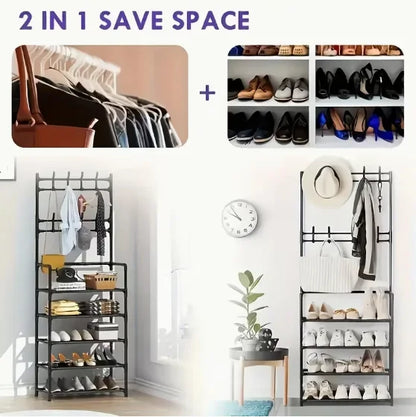 Freestanding Coat & Shoe Rack