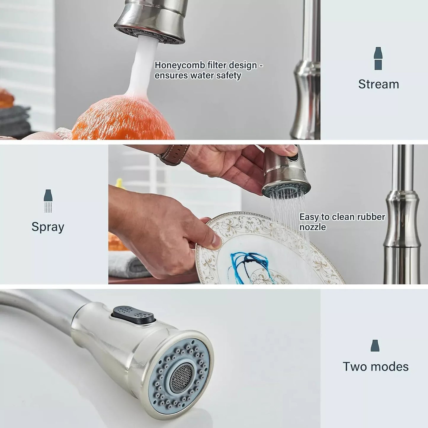 Kitchen Sink Faucet with Pull Down Sprayer