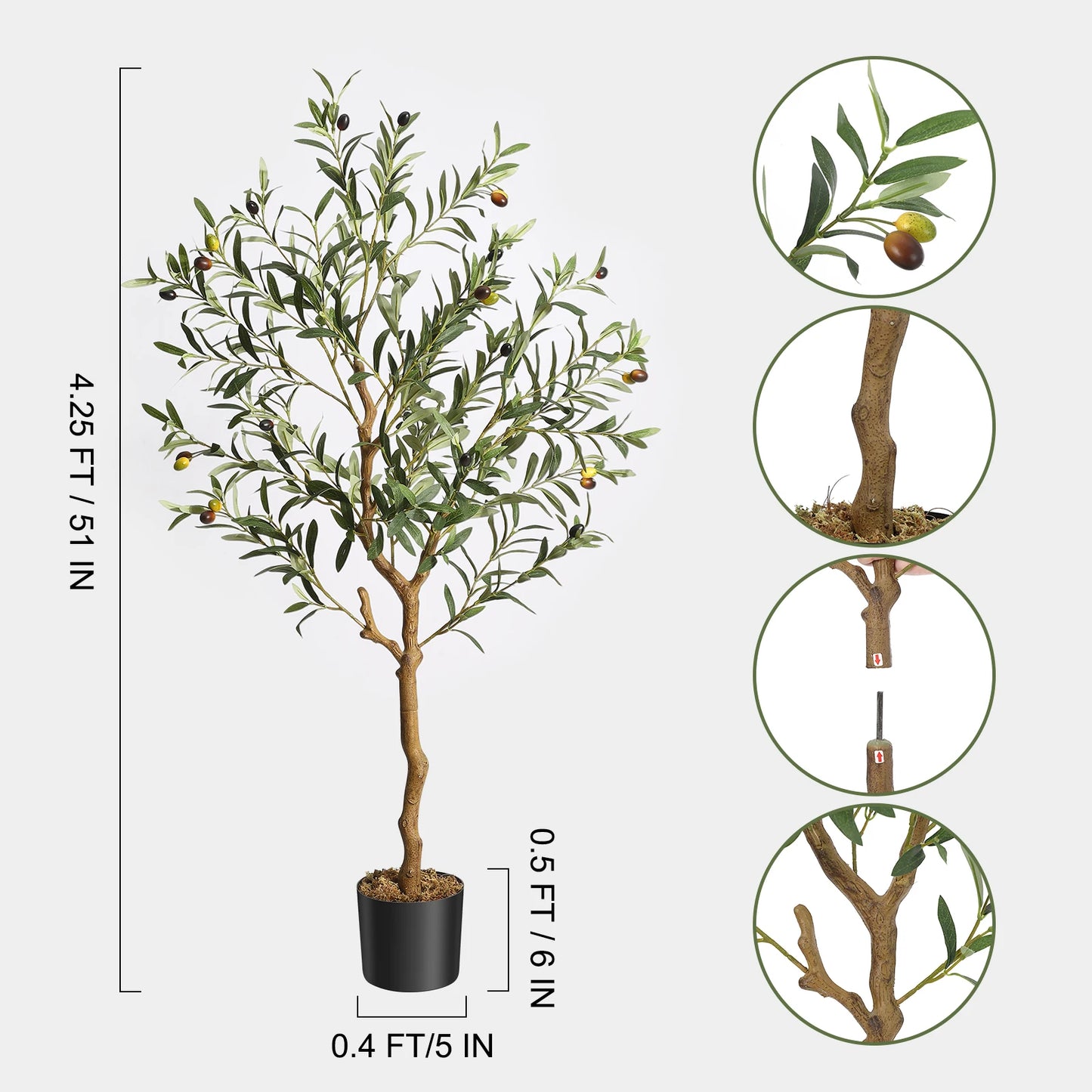 1Pc/2Pcs Artificial Olive Tree