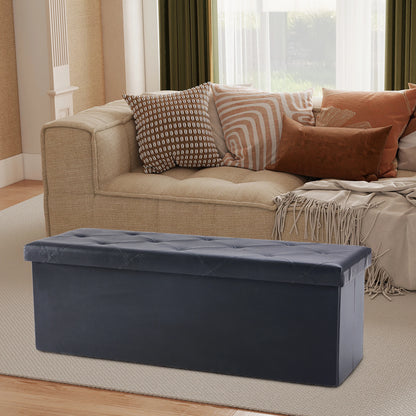 Leather Storage Footstool