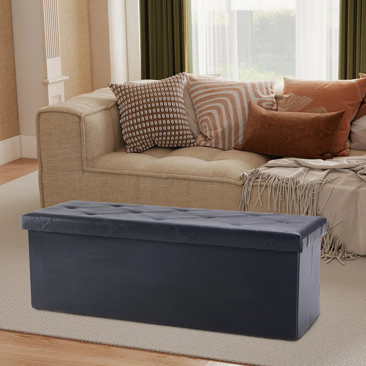 Leather Storage Footstool