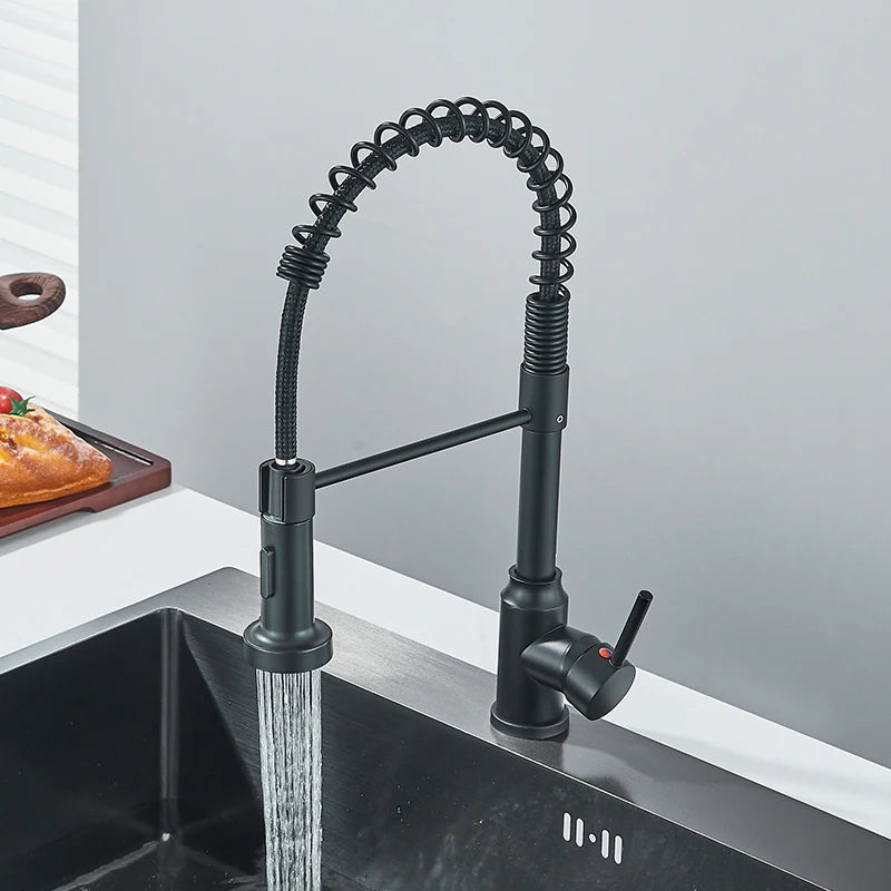 Pull Down Kitchen Faucet, Swivel Dual Function Nozzle