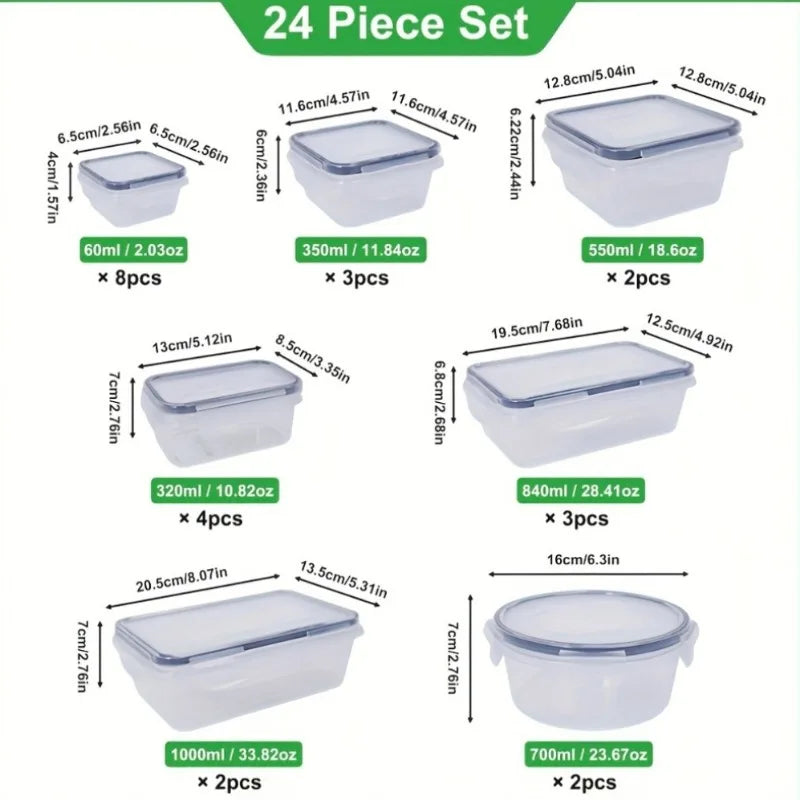 PBA Free - 24 Airtight Containers & Lids with Labels