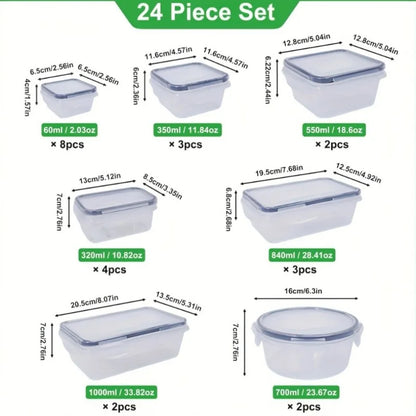 PBA Free - 24 Airtight Containers & Lids with Labels