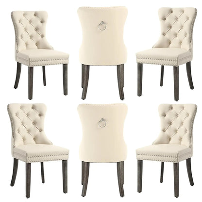 Leather Dining Chairs Set of 6