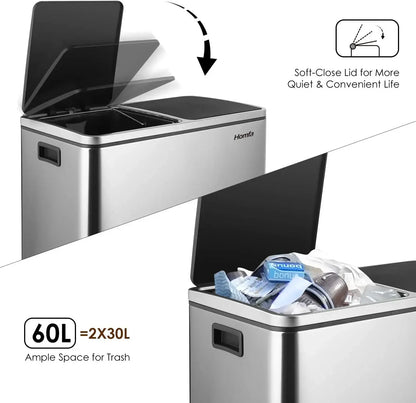 Brushed Stainless Steel Kitchen Step Trash Can