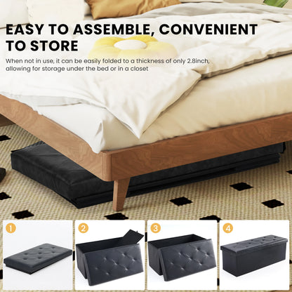 Leather Storage Footstool