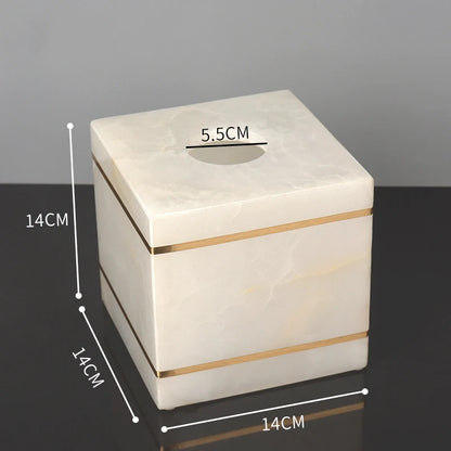 White Onyx Natural Marble Bathroom Accessories Set