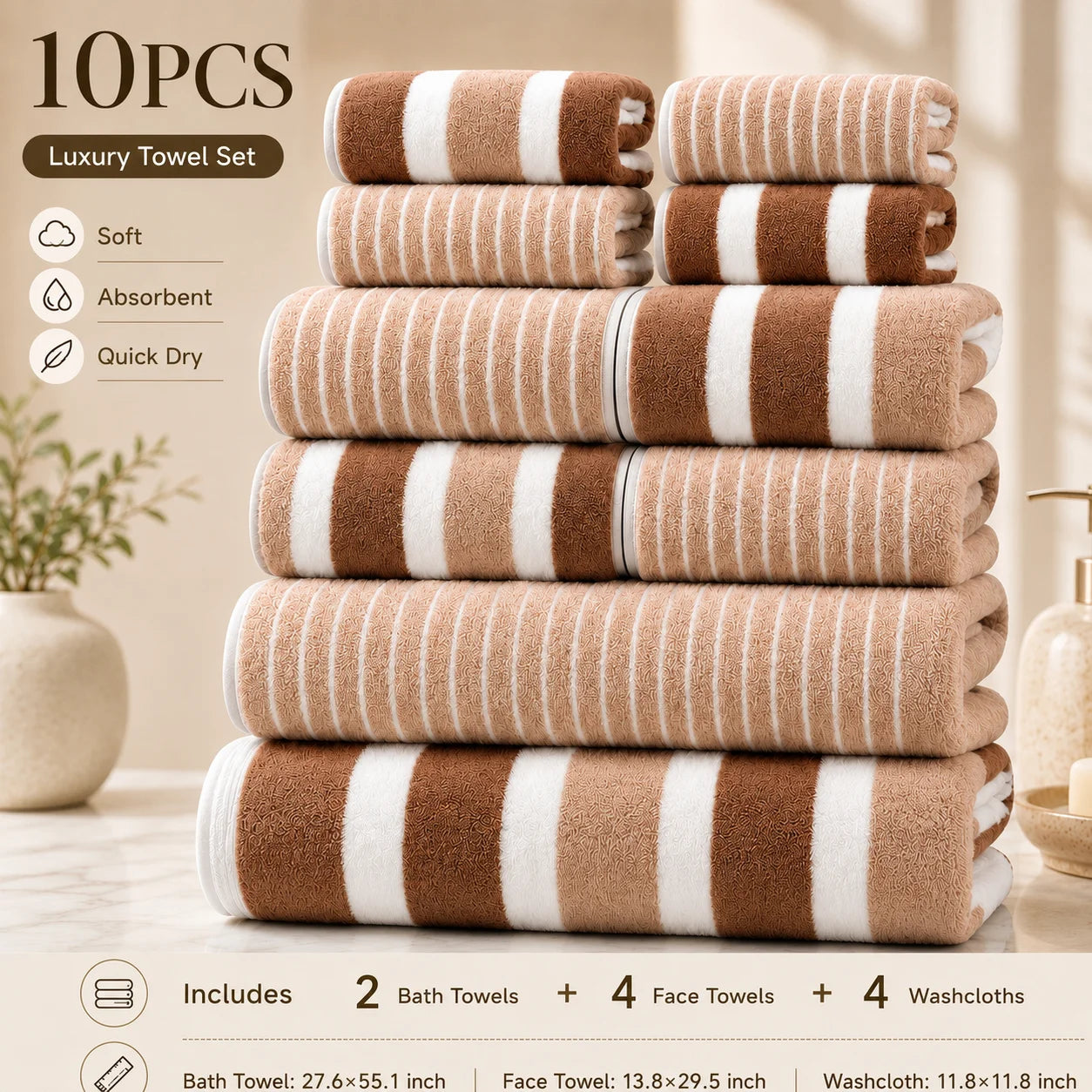 8-Piece Ultra Absorbent Towel Set