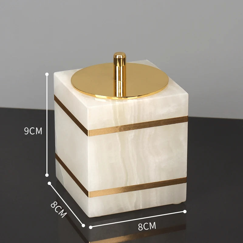 White Onyx Natural Marble Bathroom Accessories Set