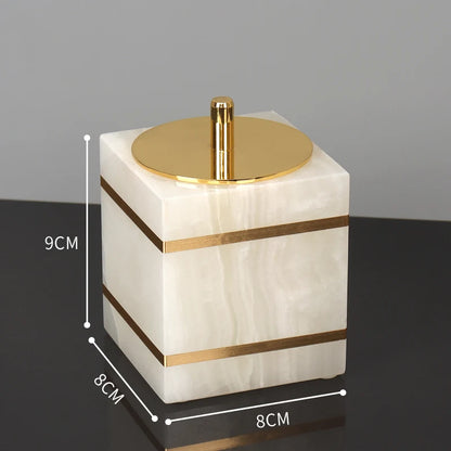 White Onyx Natural Marble Bathroom Accessories Set