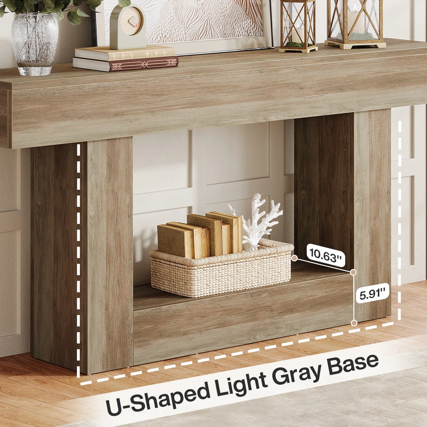 63" Farmhouse 2-Tier Entryway Table