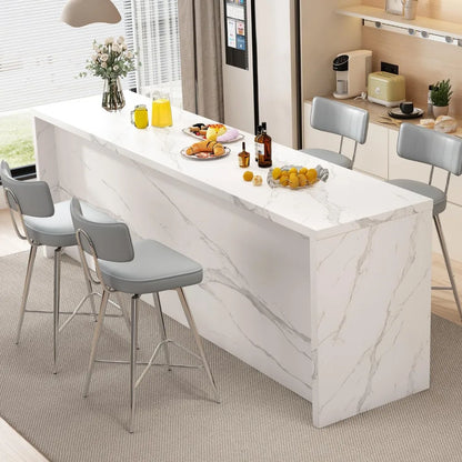 Bar Stools Set of 2, Kitchen Counter stools with Backs and Metal Legs, 26" Swivel Barstools for Counter Height,, Customized