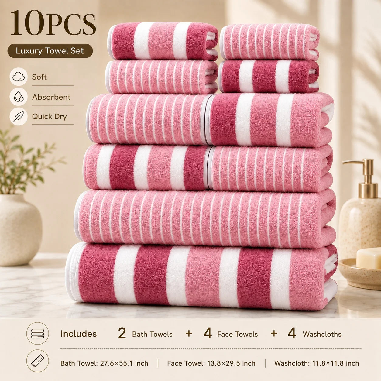 8-Piece Ultra Absorbent Towel Set