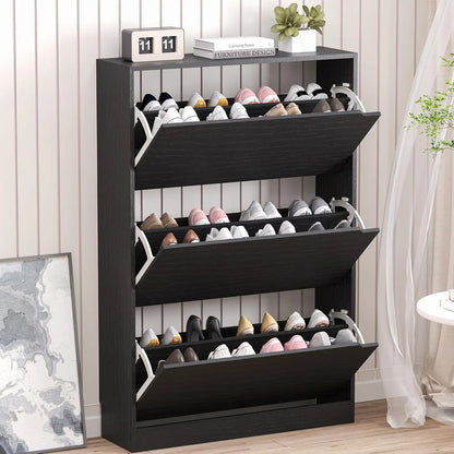 Shoe Cabinet with 3 Flip Drawers,