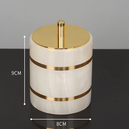 White Onyx Natural Marble Bathroom Accessories Set