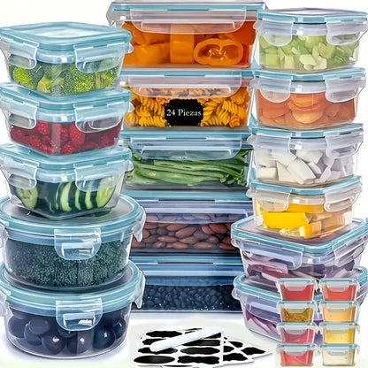 PBA Free - 24 Airtight Containers & Lids with Labels