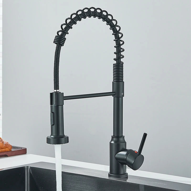 Pull Down Kitchen Faucet, Swivel Dual Function Nozzle