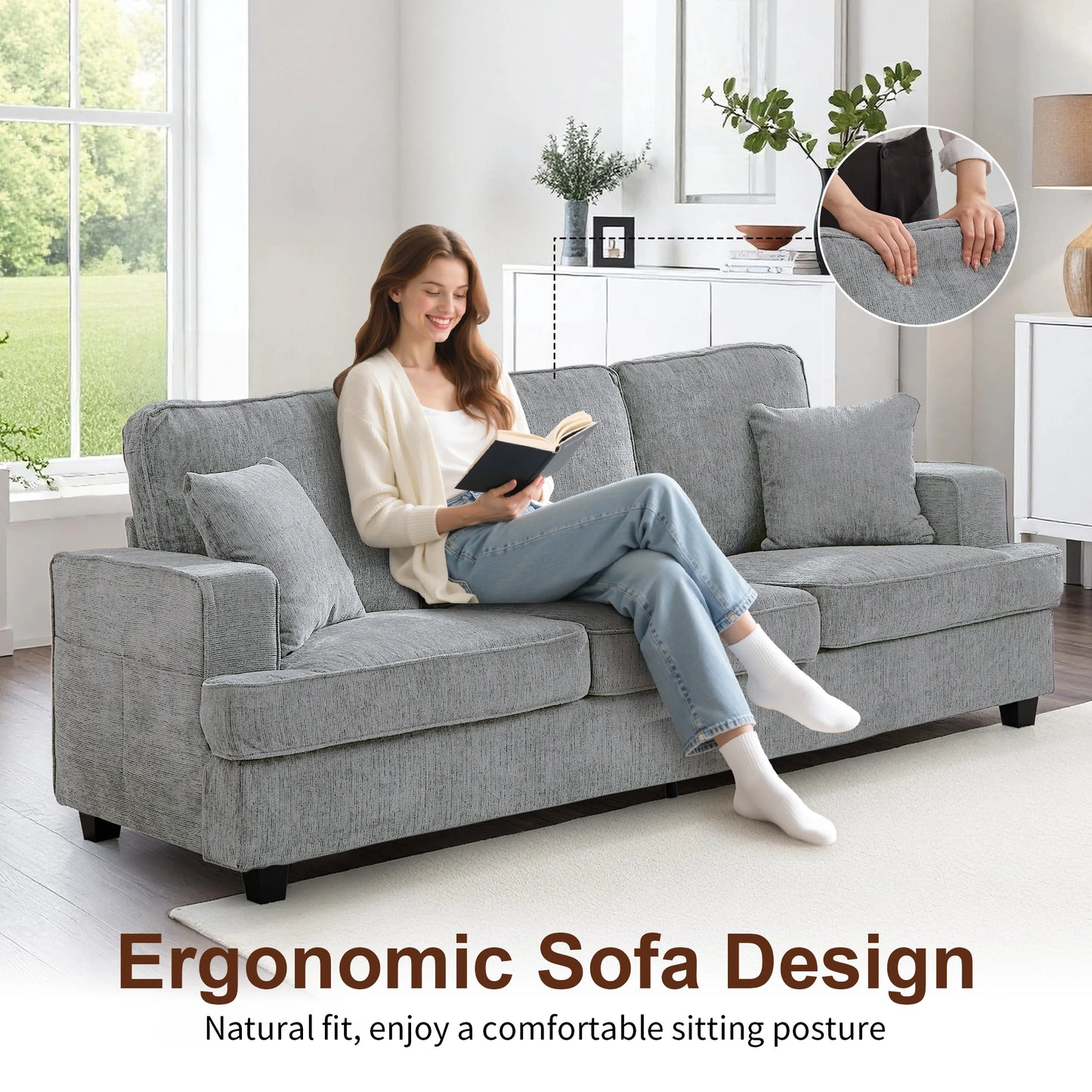 Comfy, Cloud Couch Sofa in Chenile