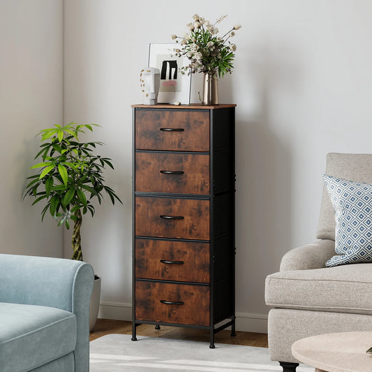 48IN Dresser With 5 Fabric Drawers