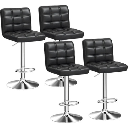 Set of 4 Adjustable Swivel Barstools,