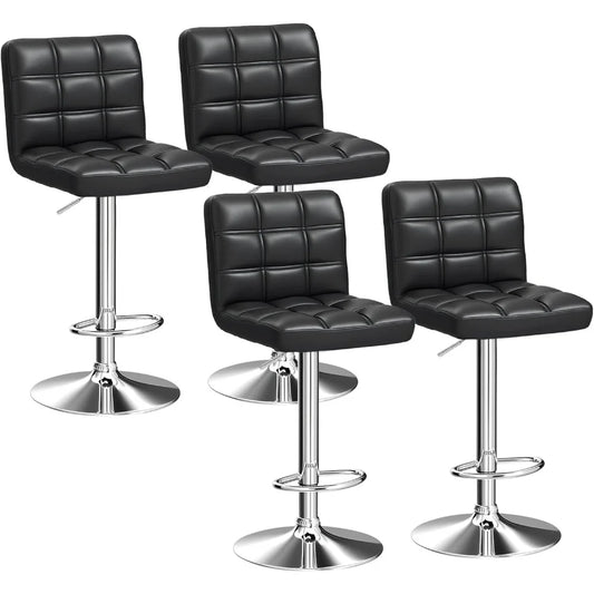 Set of 4 Adjustable Swivel Barstools,