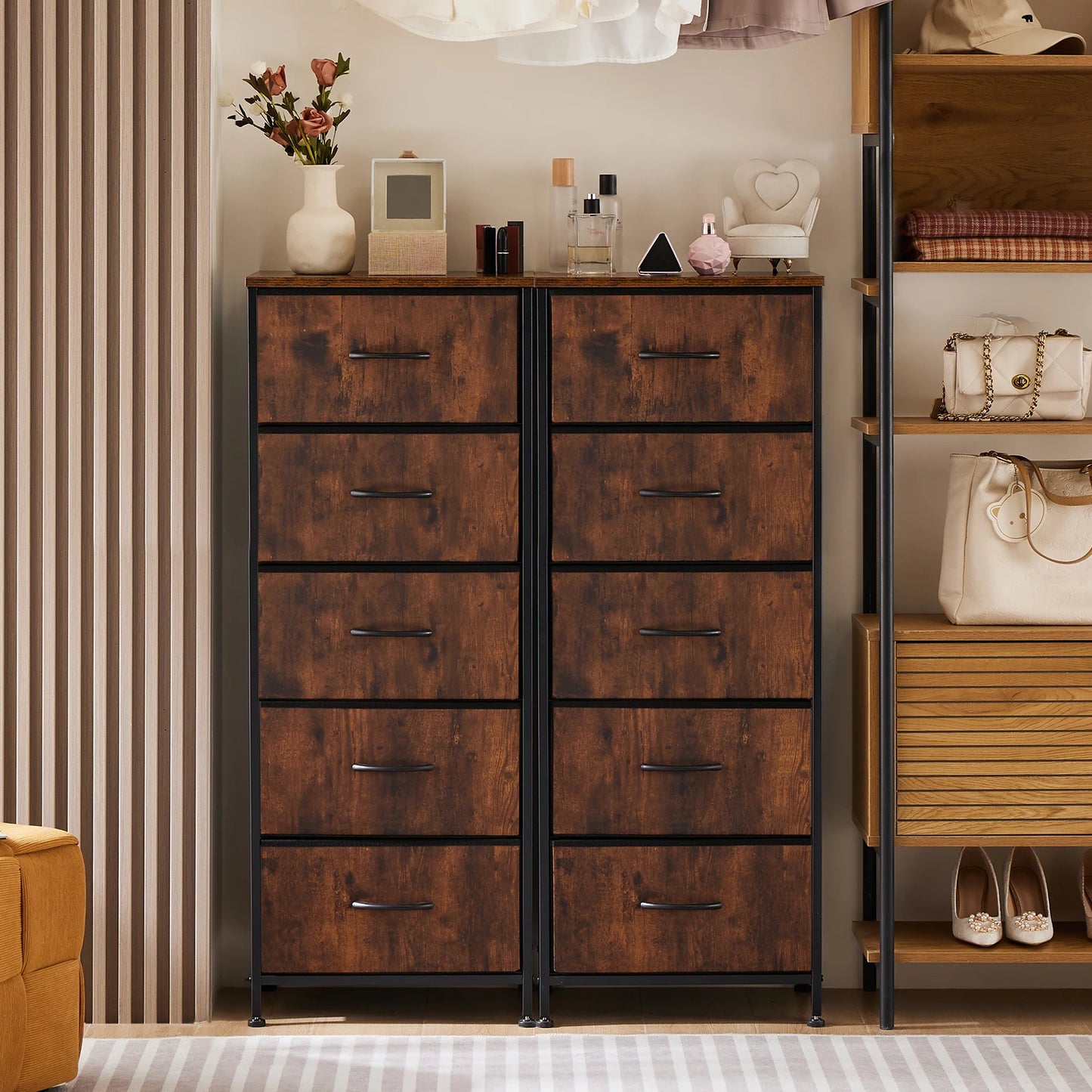 48IN Dresser With 5 Fabric Drawers