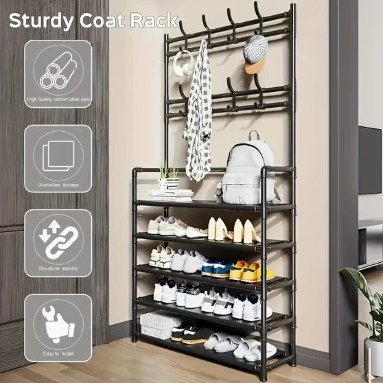 Freestanding Coat & Shoe Rack